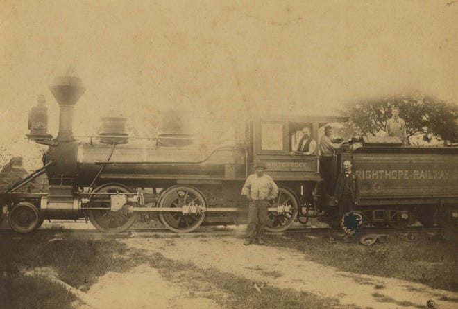 A Brighthope Railroad locomotive and coal car is pictured in 1877. Photo courtesy of CHSV