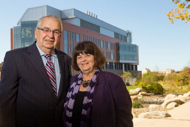 Richard Beaupre with Winifred Brownell, dean of the College of Arts and Sciences at URI.