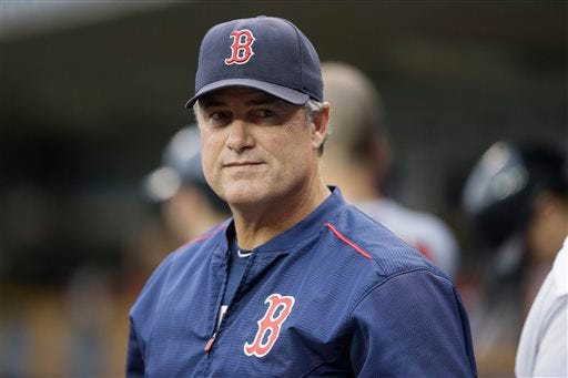 Manager John Farrell could be pondering Bill James Handbook projections for 2016, but we doubt it. AP photo
