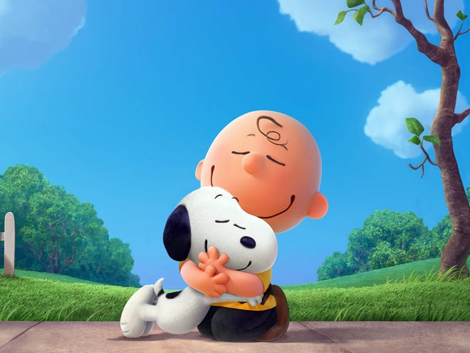 The beloved characters of Snoopy and Charlie Brown are shown in a scene from their big-screen debut in a CG-animated film in 3-D, "The Peanuts Movie," which opens Friday.