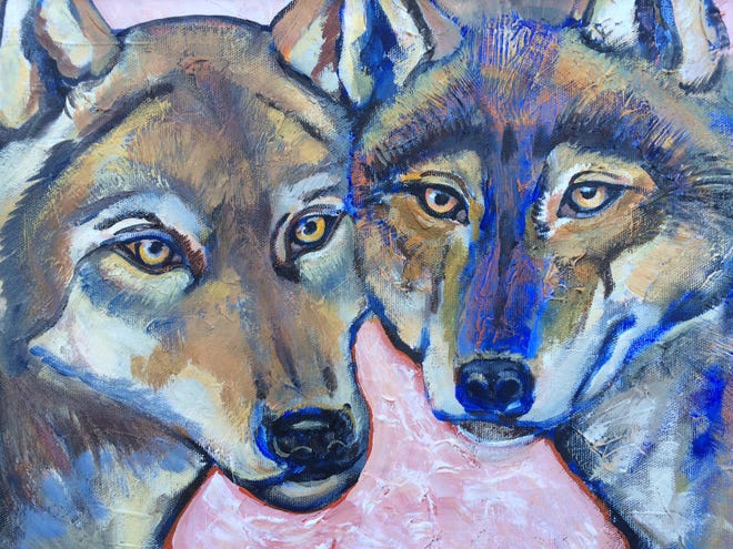 Laurie Williams' "2Wolves" is on display at Sutter Creek Gallery this month.

COURTESY IMAGE