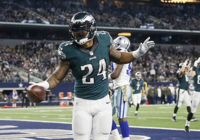 The Eagles' Ryan Mathews (24) and the team's running backs group will be watched closely this month as the Birds begin a conditioning program leading into the draft.