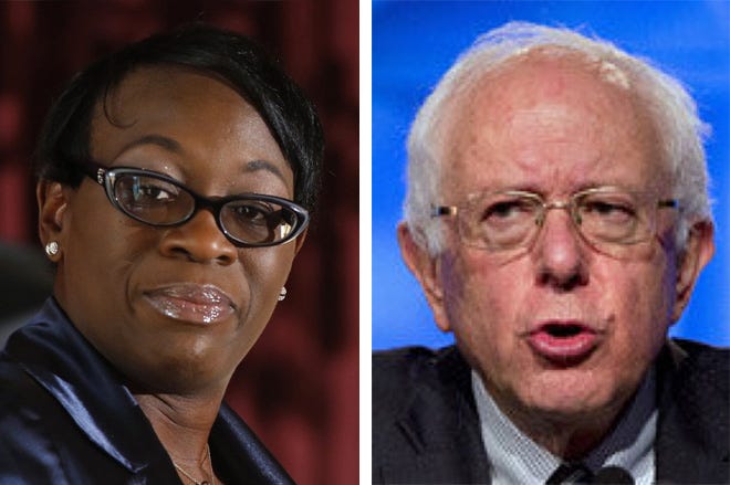 Nina Turner, left, will take a leave of absence from her position with the Ohio Democratic Party while she serves as a surrogate for Sanders.