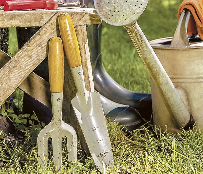 Clean your garden tools before storing them for the offseason.
