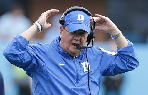 Duke coach David Cutcliffe is looking for his team to bounce back today against Pittsburgh.