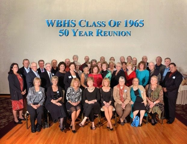 The West Boylston High School Class of 1965 recently celebrated its 50th class reunion with 43 of its classmates at the Manor Restaurant in West Boylston. PHOTO FOR THE BANNER