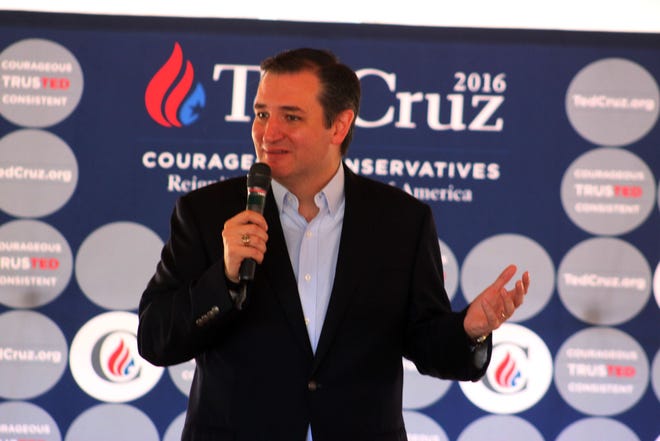 GOP presidential contender Sen. Ted Cruz speaks Monday morning in Sun City. -Scott Thompson/Bluffton Today