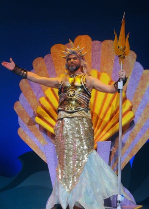 Kevin Costello as King Triton in the opening scenes from Little Mermaid being staged at Stockton Civic Theatre.  CALIXTRO ROMIAS/THE RECORD
