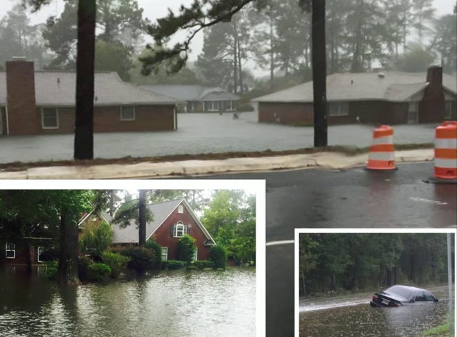 Photo courtesy the city of Sumter. A neighborhood under water.