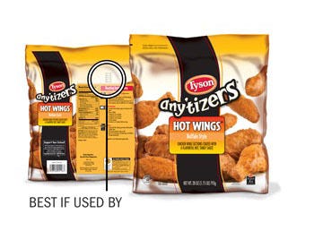Tyson Foods on Monday issued a voluntary recall of more than 52,000 pounds of Tyson Any’tizers Fully Cooked Hot Wings Buffalo Style Chicken Wings. (Tyson Foods photos)