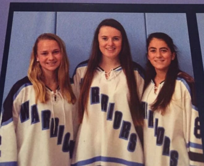 The Medfield High School Girl's Hockey invites everyone to come out and support their team. On Tuesday, Dec. 1, Italian Groceria will donate 30 percent of all sales between 5 and 8 p.m. to the team. Captains Emily Ruzzo, Meredith Cox and Grace Crowell are excited about the upcoming season and welcome new coaches Mike Cox and Sarah Small to the program. Courtesy photo