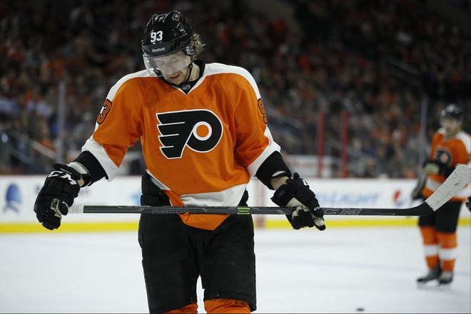 Jake Voracek entered Monday night's game against Carolina with just one goal in 20 games.