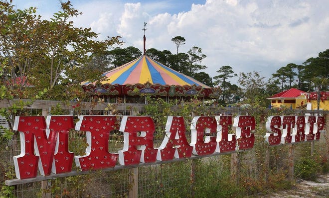 Miracle Strip Amusement Park is seen in Panama City Beach on Monday.