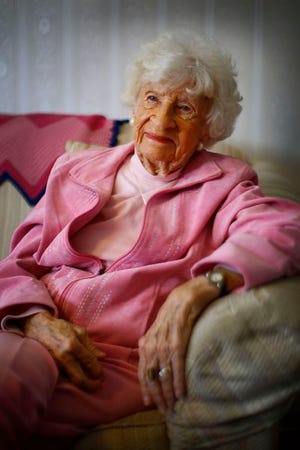 Ruth Clark at age 102 in Wollaston
