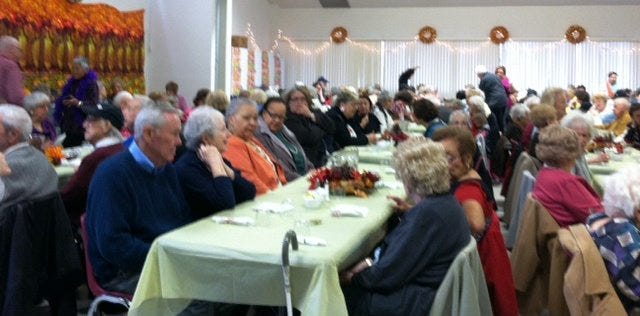 On Nov. 19, the Medford Council on Aging celebrated Thanksgiving with food and music. Courtesy Photos/Arlene Carroll