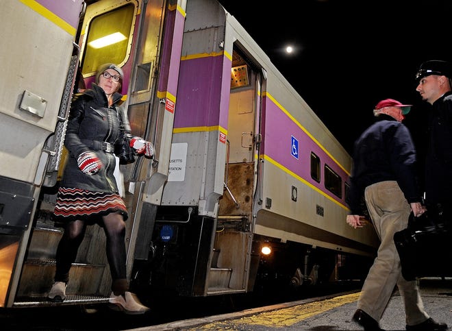 Jeannie Fitzgerald, of Concord, steps off the 6:10 Commuter Train in Concord Center. Starting on Dec. 14, the 6:10 train will no longer stop in Lincoln and Concord, which Fitgerald said was, 'not good.'

Wicked Local Staff Photo/David Gordon