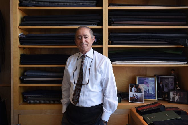 Joe Calautti, owner of Rizzo Tailor in Harvard Square, on his last day before retiring Nov. 18 after 50 years in business.

Wicked Local staff photo / Kate Flock