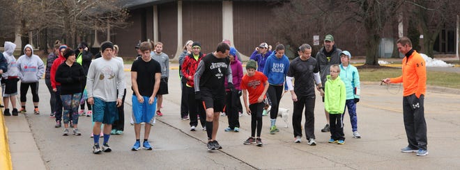 Participants line up for the Pi Run.

PHOTO PROVIDED