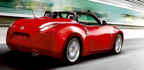 It may be 46 years old, but Nissan’s Z car still turns heads, topless or as a coupe. For 2016 changes to the 370Z are negligible—minor packaging tweaks plus a new color. Ragtop prices run from about $42,000 to $52,000; all versions share the same 332HP V-6.