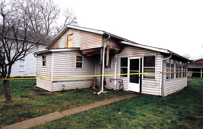 The scene of a fatal fire at 222 McCook Ave. in Dennison.