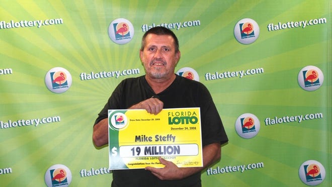 Michael Steffy in 2008 when he won $19 million in the Florida Lottery.
