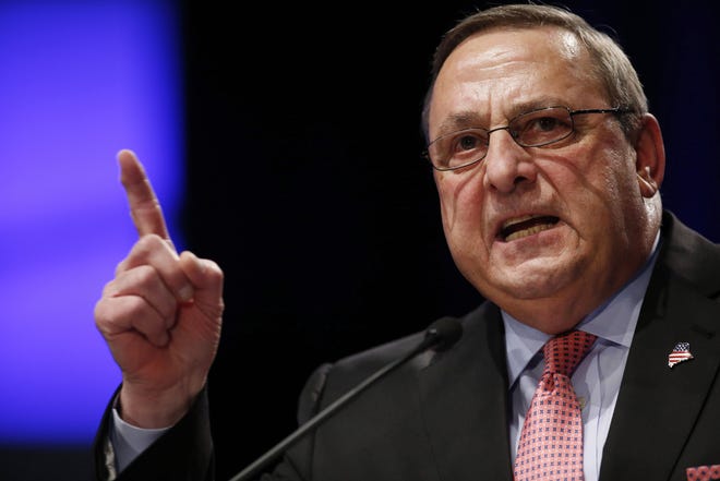 Republican Gov. Paul LePage delivers his inauguration address in Augusta, Maine, on Jan. 7. AP Photo/Robert F. Bukaty, file