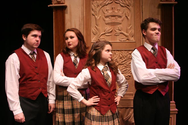 The Cottage Theatre production of "The Lion, the Witch and the Wardrobe" stars (from left) John Parker, Megan Schneider, Kenady Conforth and Jacksen Lund. (Susan Goes)