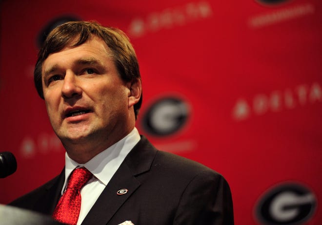 Kirby Smart speeks during a press conference naming him the new Head Coach of the Georgia football team at the Georgia Center on Monday, Dec. 7, 2015 in Athens, Ga. 
(Richard Hamm/Staff) OnlineAthens / Athens Banner-Herald