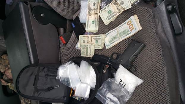 Methamphetamines, a firearm and $5,455 in cash were found on Steven Allen Simpson, 44, of Port Charlotte who was arrested for a traffic violation Friday.