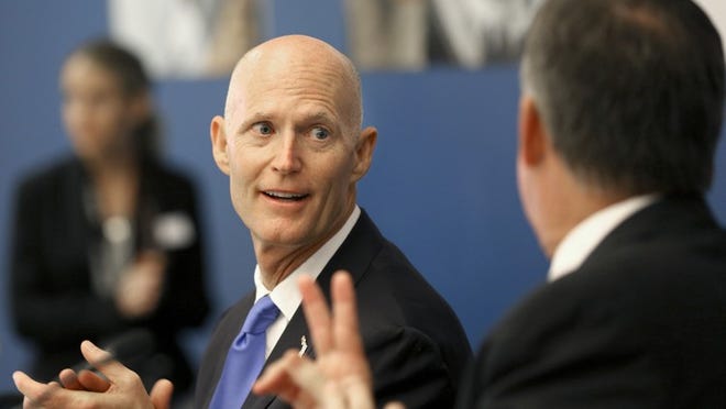 Governor Rick Scott during a cabinet meeting at Florida Atlantic University’s Honors Campus Tuesday Nov. 10, 2015, in Jupiter. Scott has been an advocate of Enterprise Florida and its efforts to attract businesses and jobs to Florida. (Bill Ingram / The Palm Beach Post)
