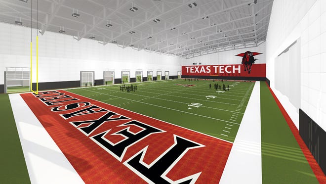 This image shows what the recently approved Texas Tech indoor football and track facility will look like.