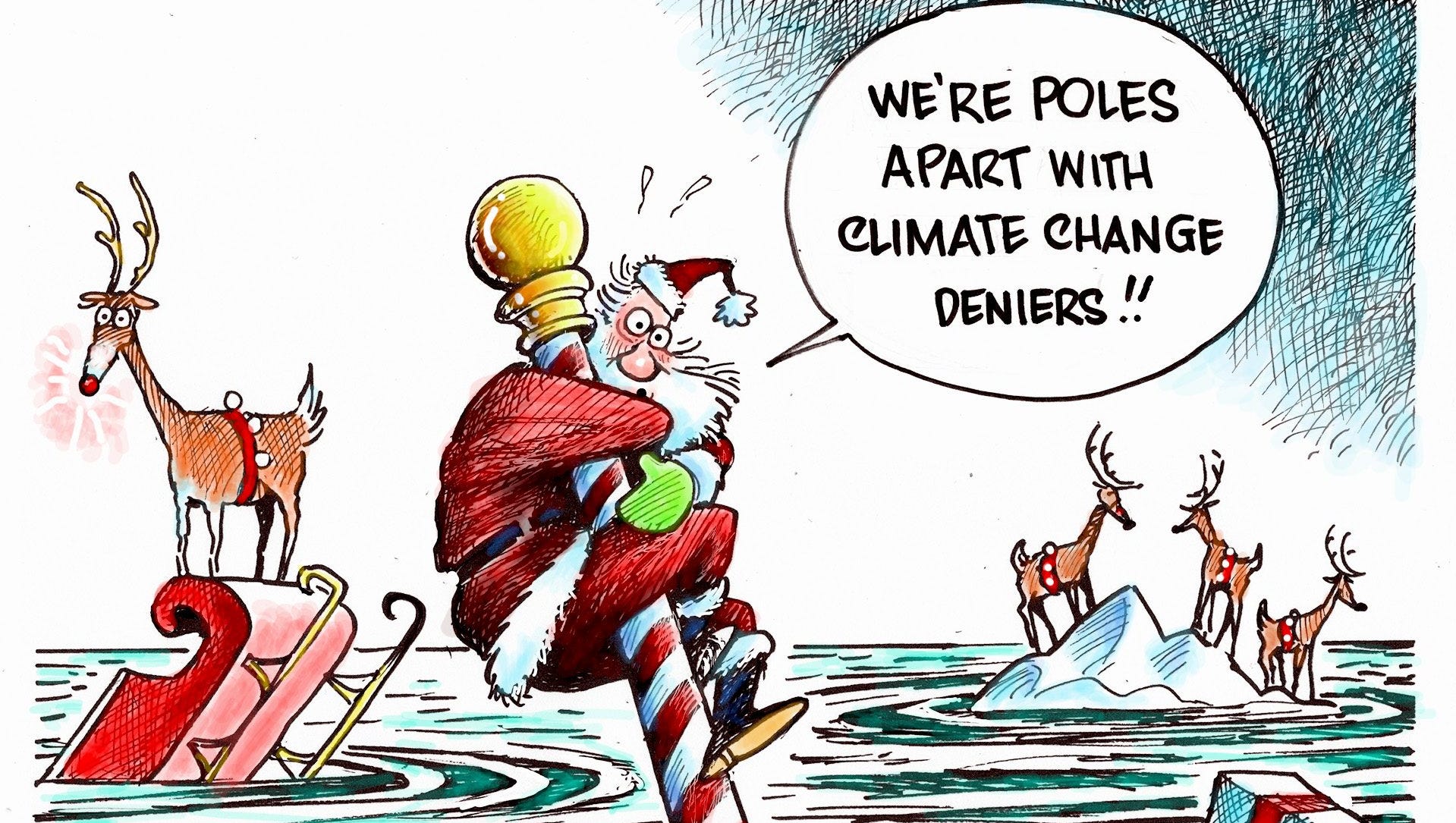 Granlund cartoon: Climate change and Santa