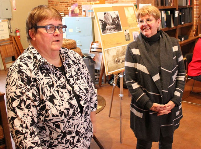 St. Joseph County Historical Society President Martha Starmann and volunteer Holly Stephens said the society’s new headquarters in downtown Three Rivers is a perfect location for storage or display of the irreplaceable artifacts and mementos in its collection.