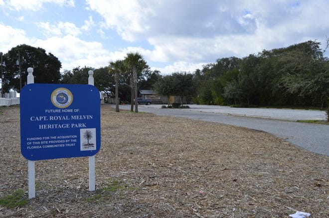 The city of Destin and Dewey Destin, on behalf of BI, Inc., are currently debating who has usage rights for an access road/easement that runs long the city's harborfront property, which will be home to Capt. Royal Melvin Heritage Park.