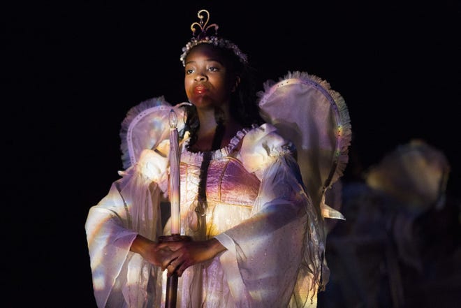 Imari Carrington as an angel during a dress rehearsal for the latest BalletMet Columbus production of          The Nutcracker