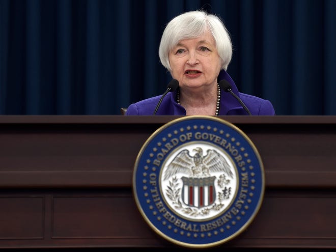 Federal Reserve Chair Janet Yellen speaks during a news conference in Washington on Wednesday.