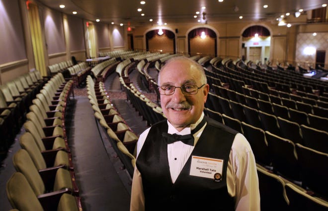 Marshall Tate, volunteer usher at the Hanover Theatre for the Performing Arts. T&G Staff/Paul Kapteyn