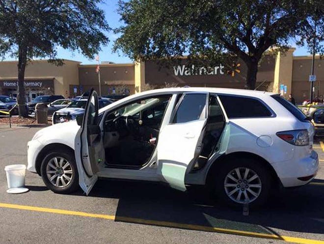 The meth lab was found in the back of a car at a Walmart after deputies were called out due to a shoplifting complaint, authorities said.