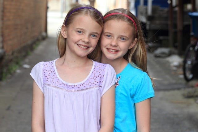 Twins Clancy and Samantha Penny, 12, have been living apart for the past few months while Samantha tours with the Broadway production of Irving Berlin's "White Christmas."