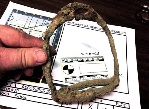 Among the items recovered was what is believed to be a Confederate stirrup from the Civil War.