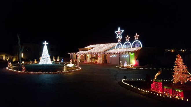 Michael Fisher’s elaborate Christmas light display at 250 Meadowview Lane. Courtesy photo