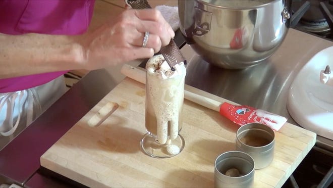 Shereen Pavlides prepares an Eggnog Latte.