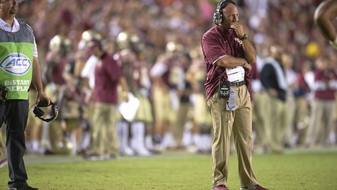 Florida State defensive coordinator Charles Kelly on the field duirng game vs Clemson at Doak Campbell Stadium last season. CREDIT: Bill Frakes (Photo by Bill Frakes /Sports Illustrated/Getty Images) (Set Number: X158673 TK1 )