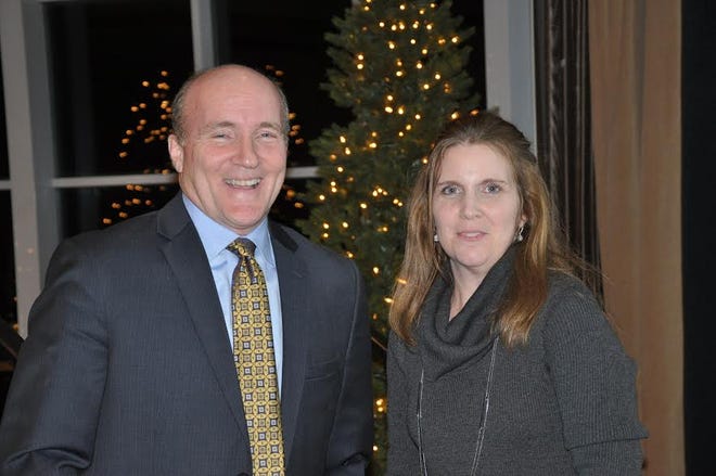 John M. Fogarty, president and CEO of BID–Needham, with Employee of the Year Stefanie Goula, of South Walpole. Courtesy Photo