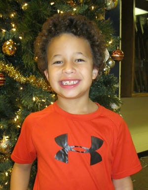 Zayden, age 7, is thankful for his family, "because most people don't have families."