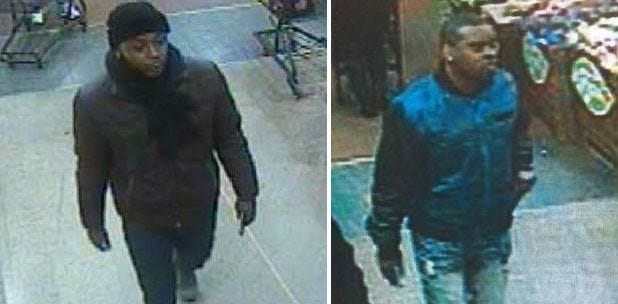 Police say two men used counterfeit $100 bills at Wegmans in Mount Laurel on Monday, Dec. 28, 2015.