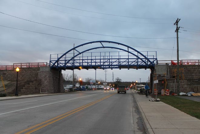A new pedestrian bridge was put into place traversing M-66 in October. The bridge construction was one project on Ionia's to-do list in 2015.