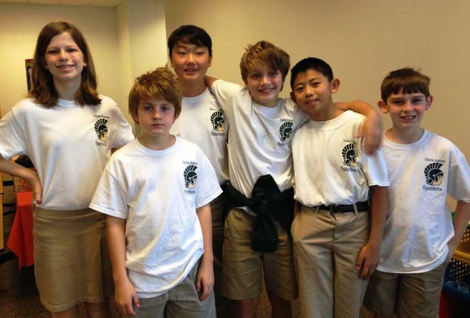 Pictured, left to right: Members of the Spartan White team: Katherine Woody, Henry Lanzilotta, Alex Oh, Henry Crowder, Daniel Huang, and Philip Doherty.