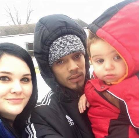 In a photo taken on Saturday, two hours before they were involved in a deadly crash on Interstate 89 in New Hampshire, Amanda Baker and Eliecarmichel Alvarado of Rockland with their son, Cameron. Alvarado died and Baker was injured in the crash. The baby was in a safety seat and was not seriously hurt. (Family photo)