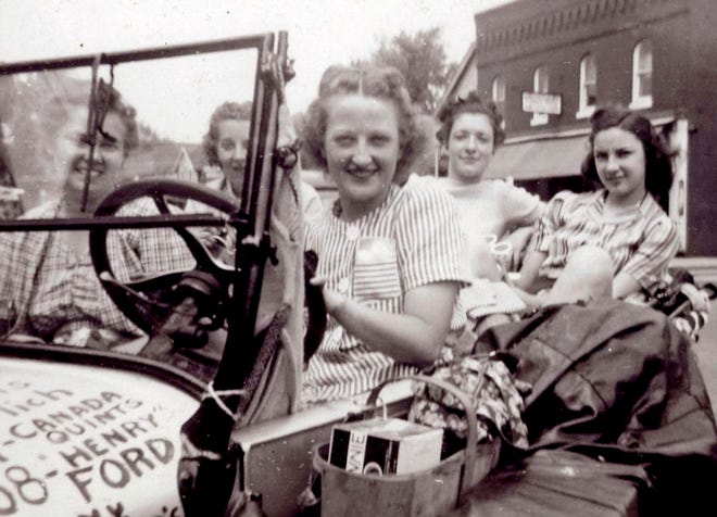 Darlene Dorgan, driving, was the leader of the Gypsy Coeds. Darlene's first car was a present from her father when she agreed to go to beauty school instead of college — he didn't think a college education was necessary for a girl. "Gypsy Coeds Ride the Silver Streak" is at the Peoria Riverfront Museum through Jan. 17, 2016.